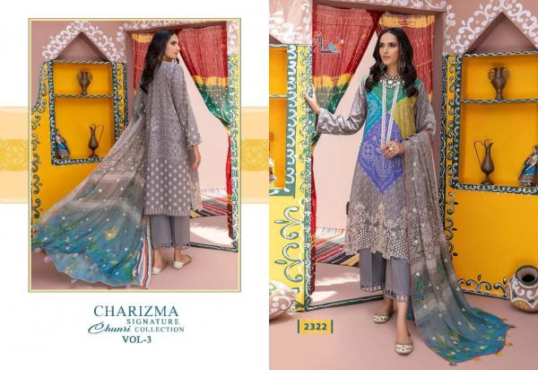 Shree Charizma Signature Chunri Lawn Cotton Collection 3 Pakistani Suits